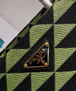 Replica Prada Supernova Small Shoulder Bag In Black/Green Fabric 2