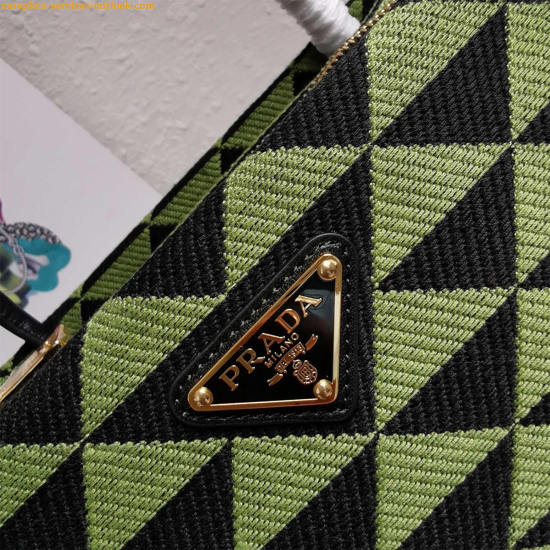 Replica Prada Supernova Small Shoulder Bag In Black/Green Fabric 2 Replica Prada Supernova Small Shoulder Bag In Black/Green Fabric 2