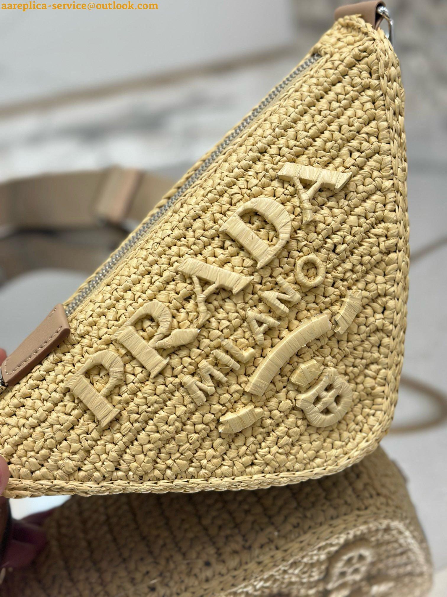 Replica Prada Triangle Crochet Bag in Beige Raffia-effect Yarn 8 Replica Prada Triangle Crochet Bag in Beige Raffia-effect Yarn 8