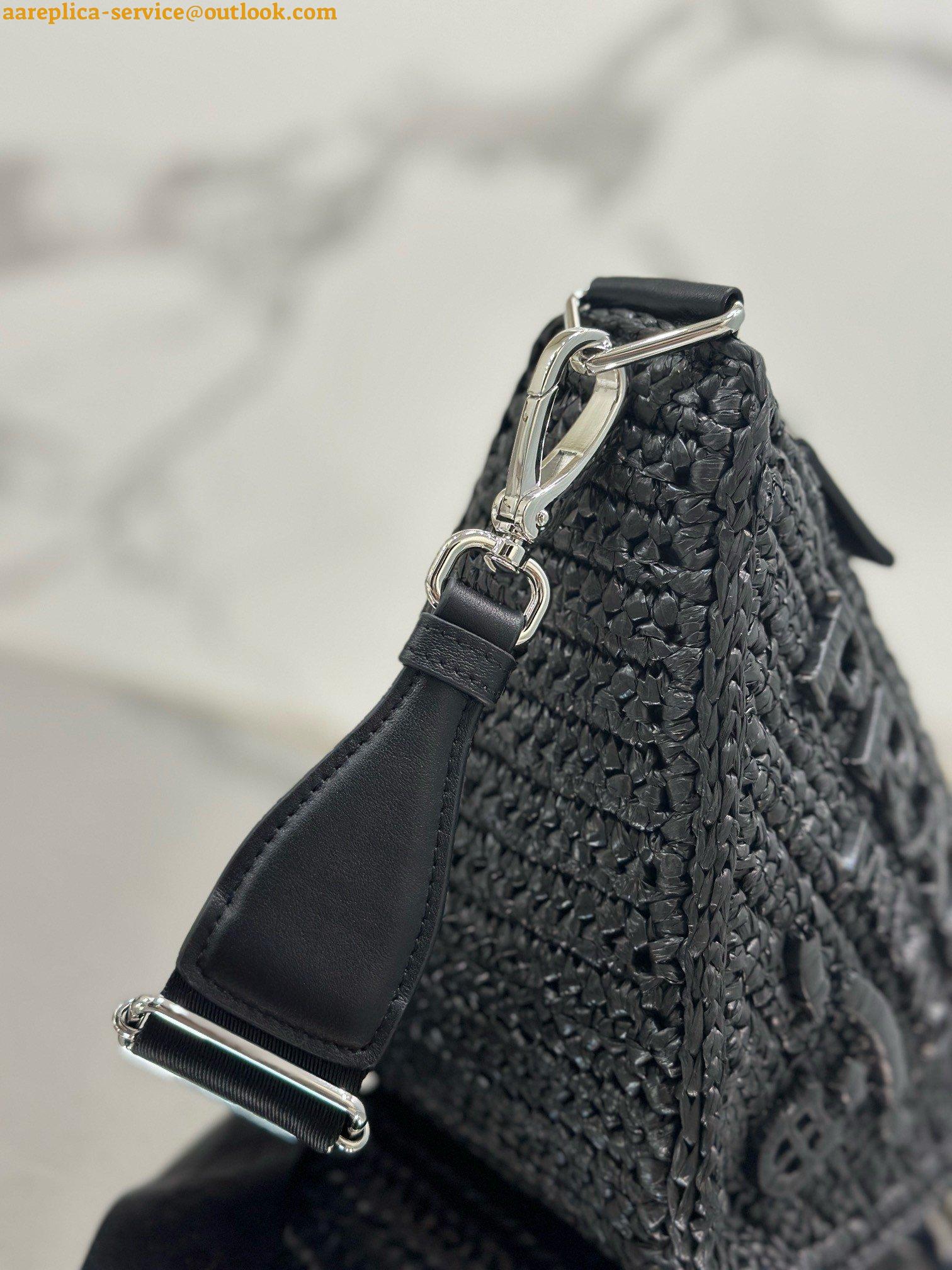 Replica Prada Triangle Crochet Bag in Black Raffia-effect Yarn 8 Replica Prada Triangle Crochet Bag in Black Raffia-effect Yarn 8