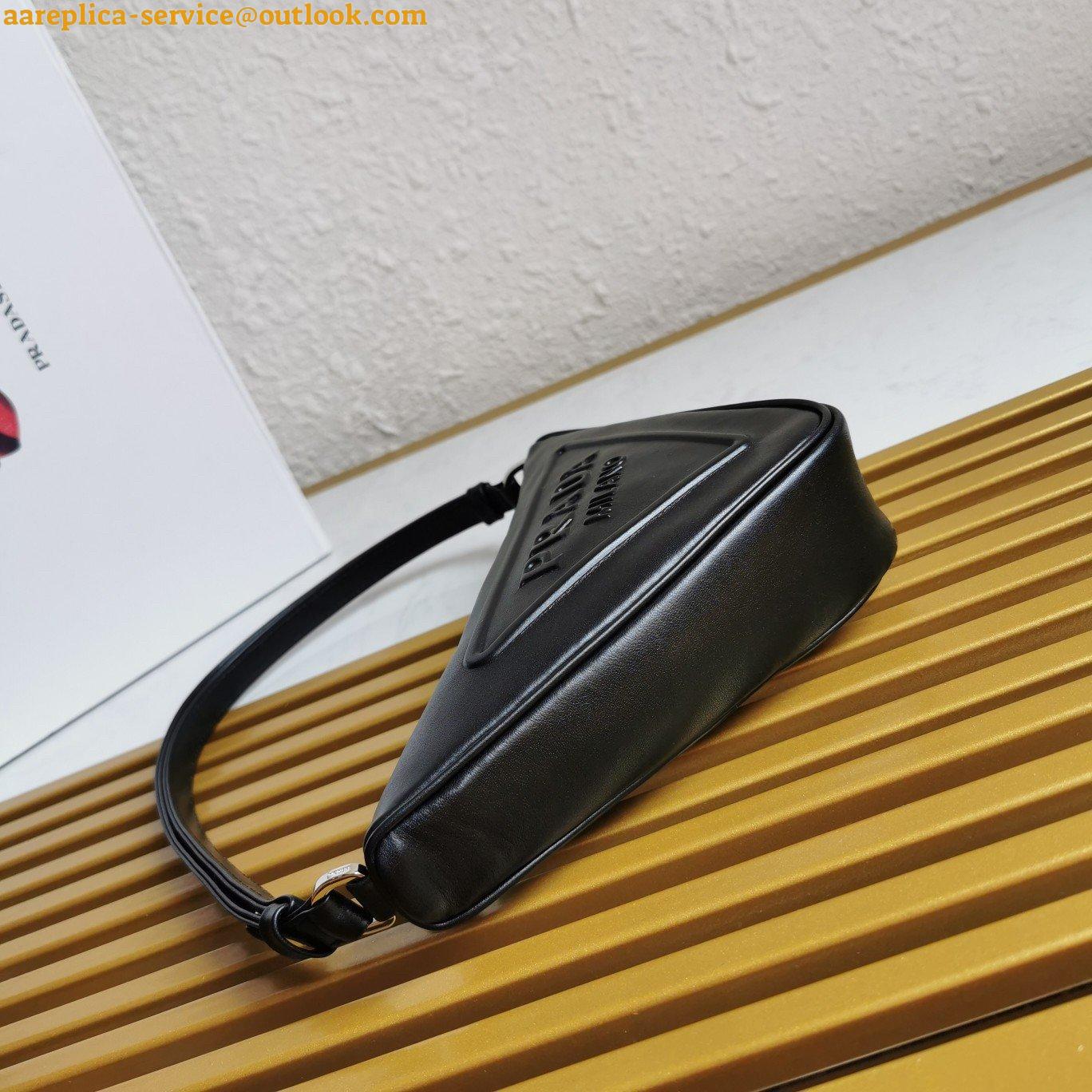 Replica Prada Triangle Pouch Bag In Black Calfskin 4 Replica Prada Triangle Pouch Bag In Black Calfskin 4