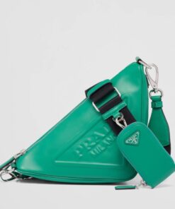 Replica Prada Triangle Shoulder Bag In Green Calfskin Replica Prada Triangle Shoulder Bag In Green Calfskin