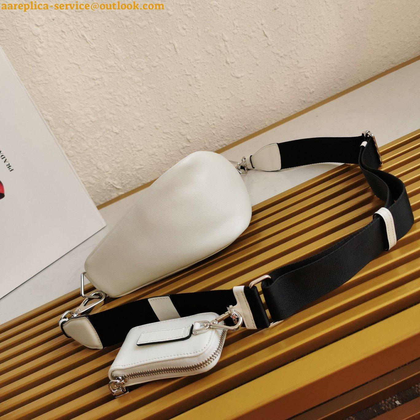 Replica Prada Triangle Shoulder Bag In White Saffiano Leather 3 Replica Prada Triangle Shoulder Bag In White Saffiano Leather 3