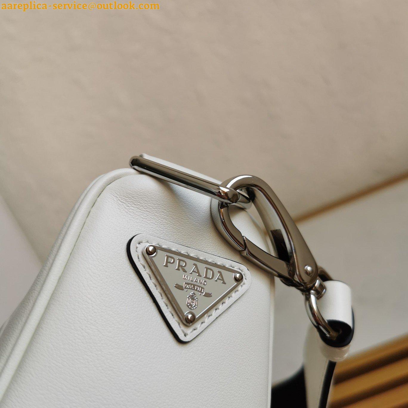 Replica Prada Triangle Shoulder Bag In White Saffiano Leather 4 Replica Prada Triangle Shoulder Bag In White Saffiano Leather 4
