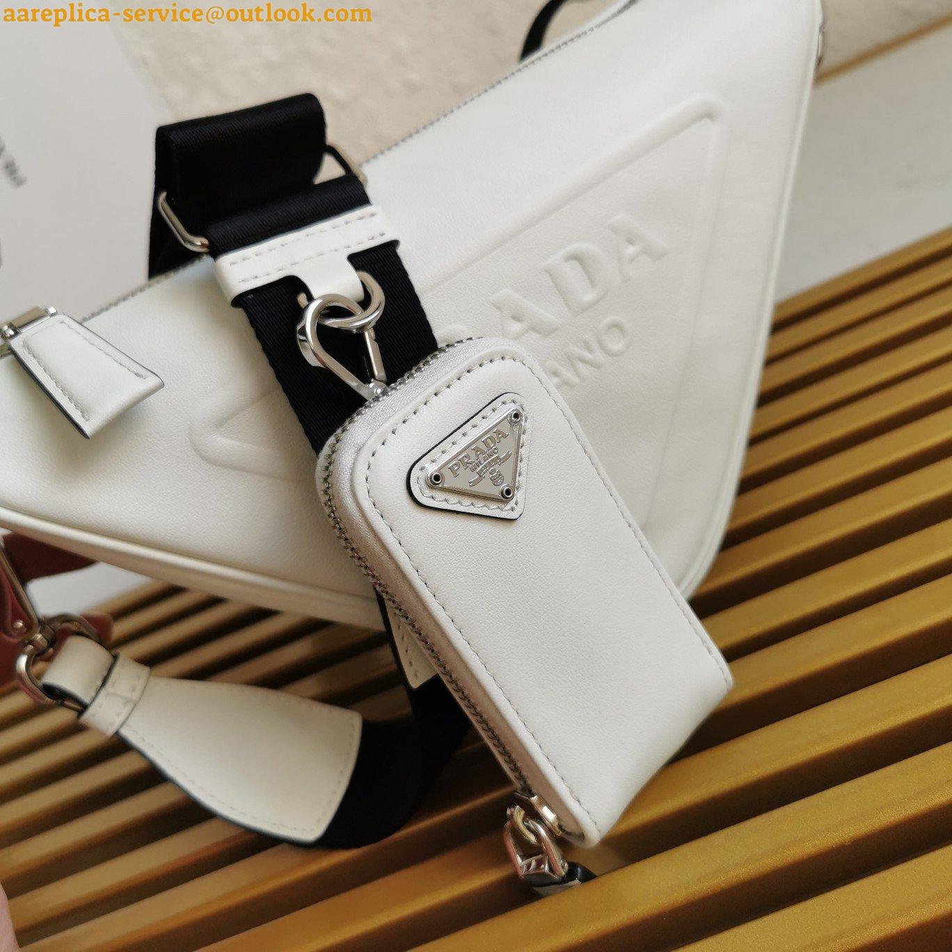 Replica Prada Triangle Shoulder Bag In White Saffiano Leather 6 Replica Prada Triangle Shoulder Bag In White Saffiano Leather 6