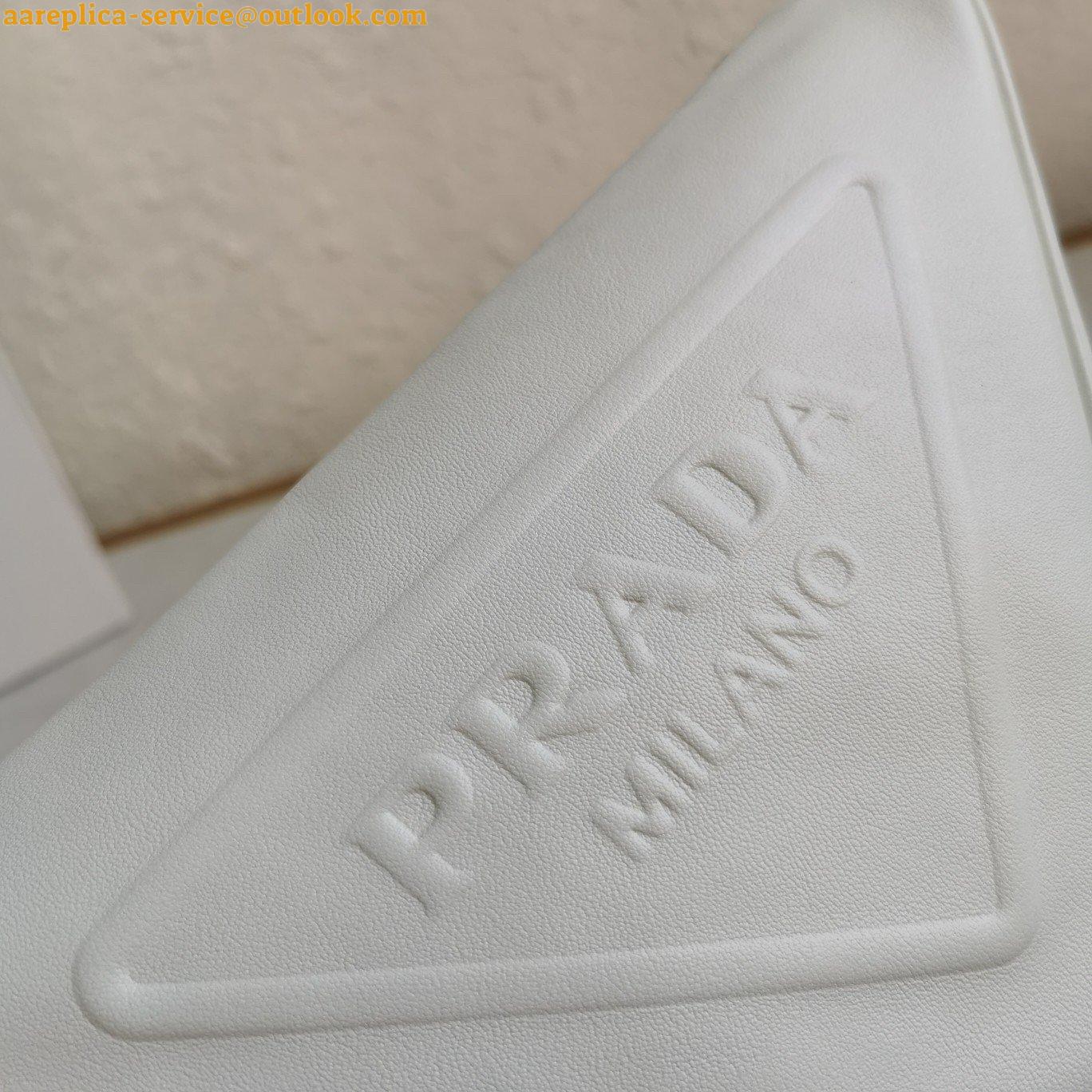 Replica Prada Triangle Shoulder Bag In White Saffiano Leather 9 Replica Prada Triangle Shoulder Bag In White Saffiano Leather 9