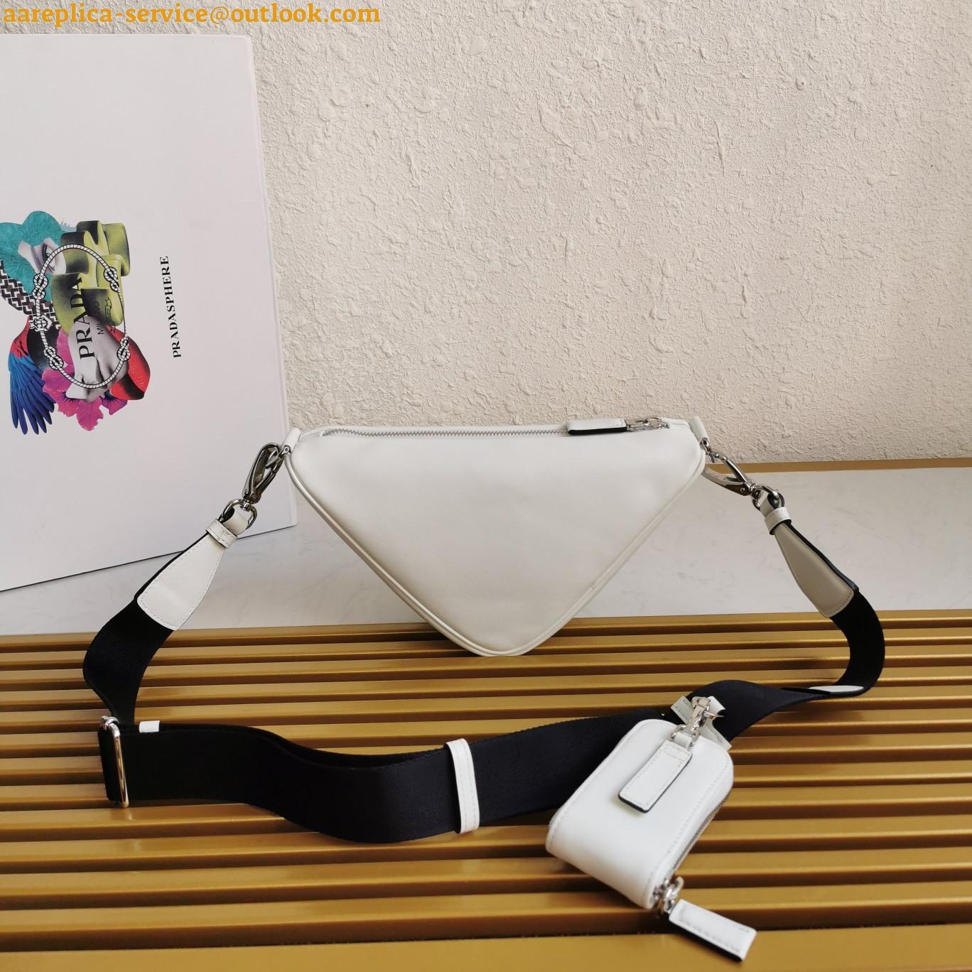 Replica Prada Triangle Shoulder Bag In White Saffiano Leather 11 Replica Prada Triangle Shoulder Bag In White Saffiano Leather 11